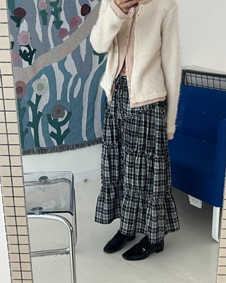Plaid Lace Skirt