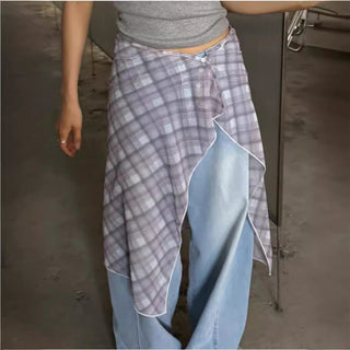 Chiffon Plaid Skirt