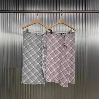 Chiffon Plaid Skirt