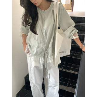 Round lace shirt