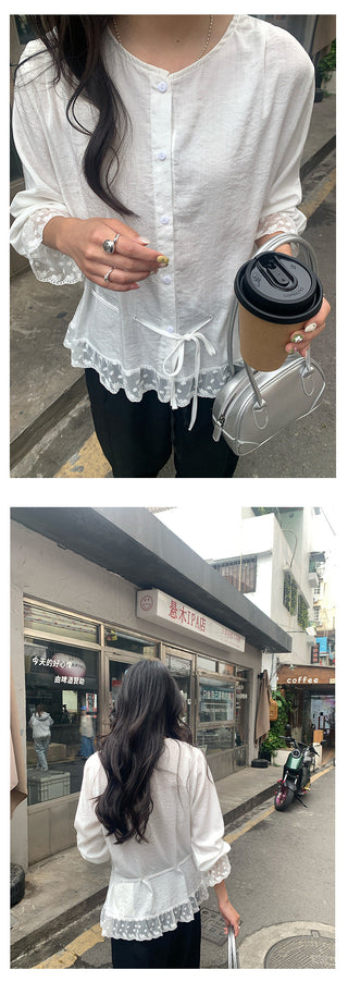 Round lace shirt