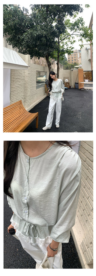 Round lace shirt
