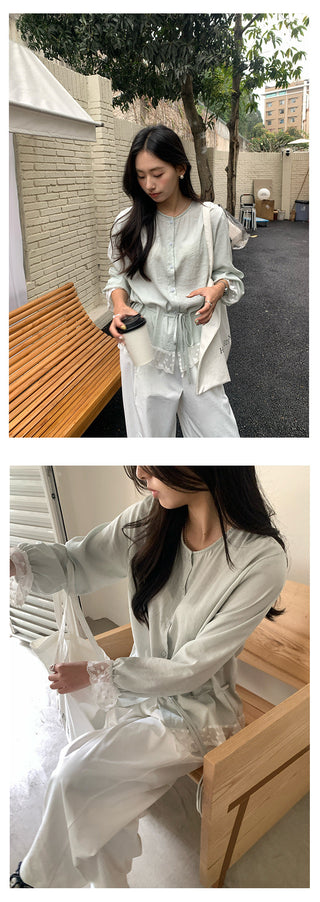 Round lace shirt
