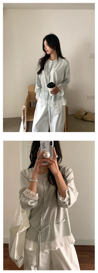 Round lace shirt