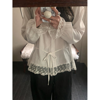 Round lace shirt