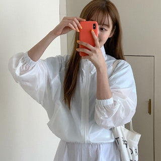 Waist-trim sun jacket