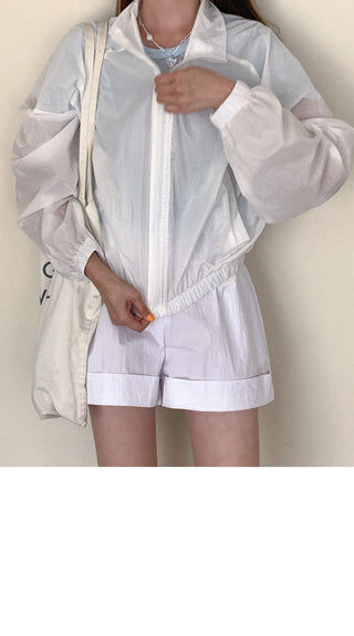 Waist-trim sun jacket