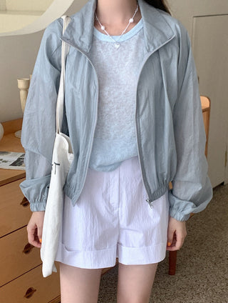 Waist-trim sun jacket
