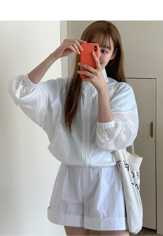 Waist-trim sun jacket
