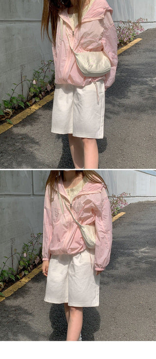 Solid hooded jacket