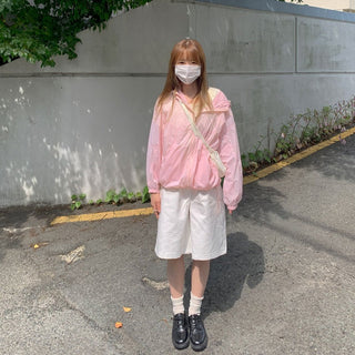 Solid hooded jacket