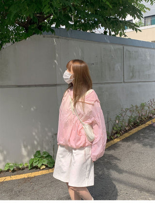 Solid hooded jacket