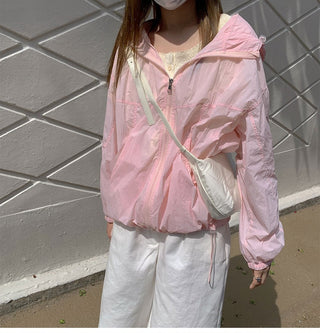 Solid hooded jacket
