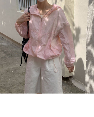 Solid hooded jacket