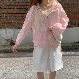 Solid hooded jacket