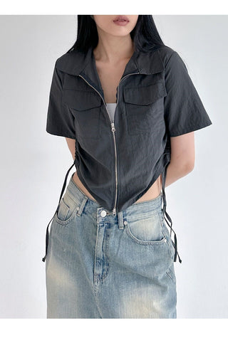 Stand collar workcoat jacket