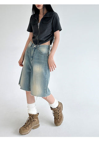Stand collar workcoat jacket
