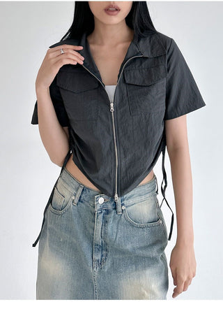 Stand collar workcoat jacket