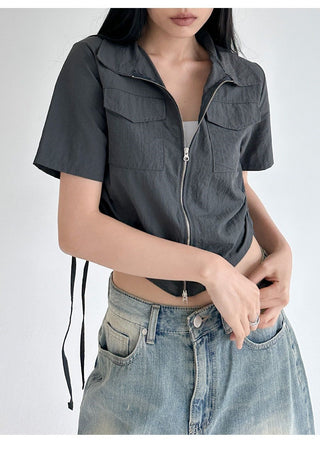Stand collar workcoat jacket