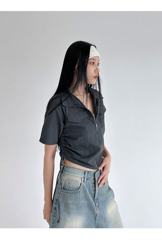 Stand collar workcoat jacket