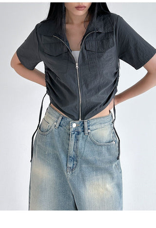Stand collar workcoat jacket