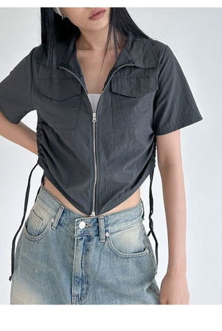 Stand collar workcoat jacket