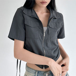 Stand collar workcoat jacket