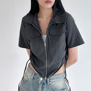 Stand collar workcoat jacket