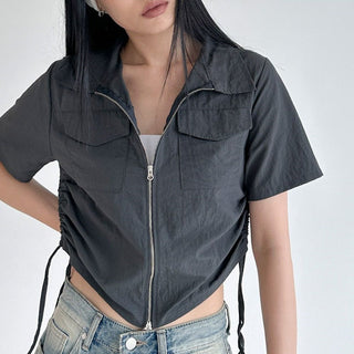 Stand collar workcoat jacket