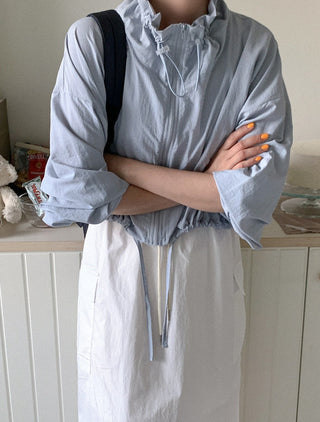 Lace-up short suncoat jacket