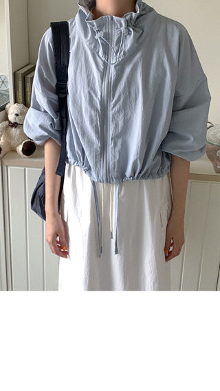 Lace-up short suncoat jacket
