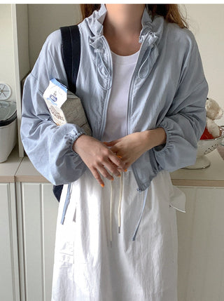 Lace-up short suncoat jacket