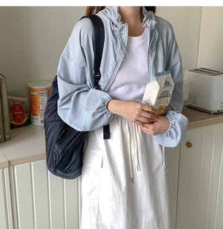 Lace-up short suncoat jacket