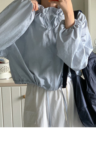 Lace-up short suncoat jacket
