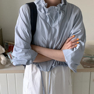 Lace-up short suncoat jacket
