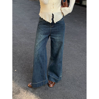 Belted wide-leg jeans