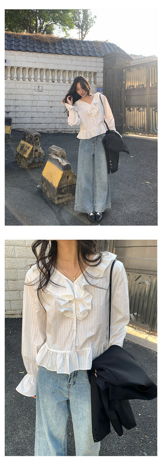 Belted wide-leg jeans