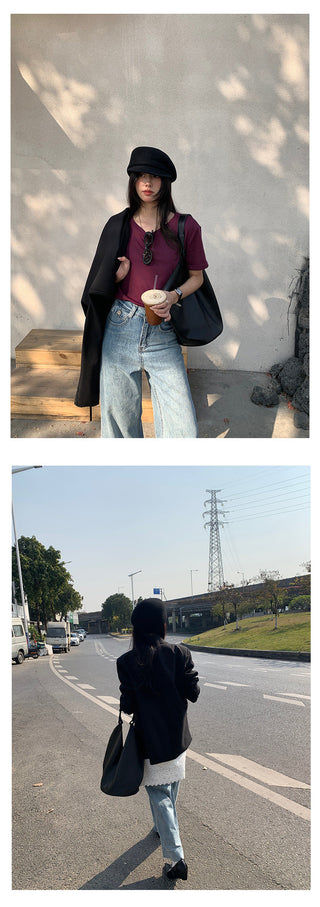 Belted wide-leg jeans