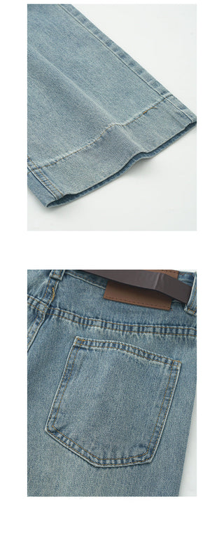 Belted wide-leg jeans