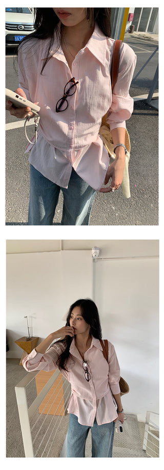 Fake two piece shirt