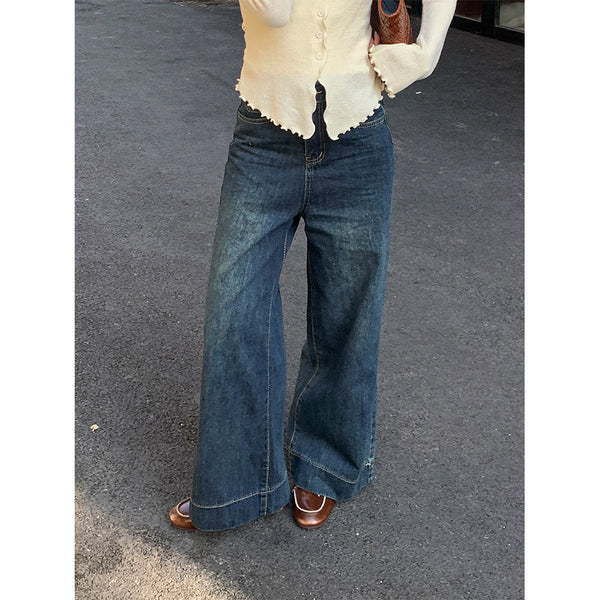 Belted wide-leg jeans
