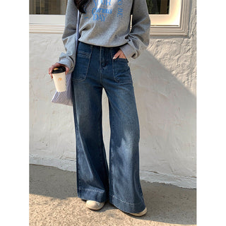 Washed straight jeans