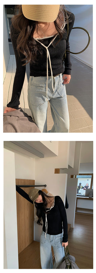 Washed straight jeans