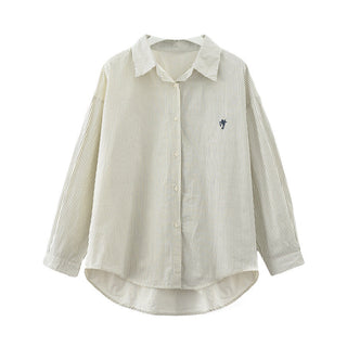 Striped embroidered shirt