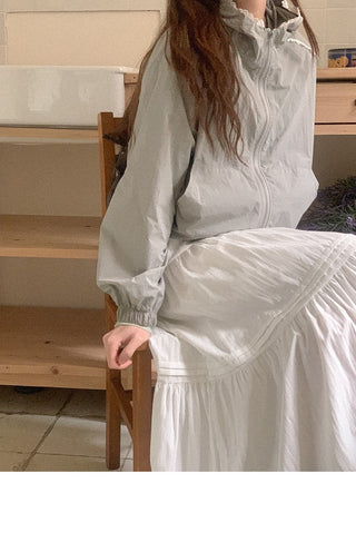 Lace hooded cardigan