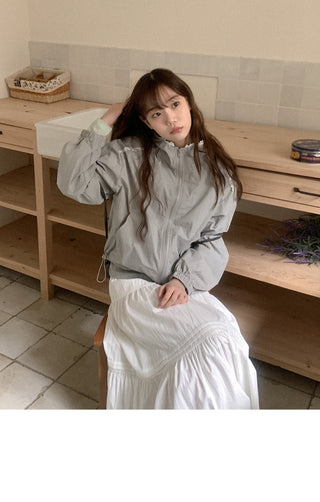 Lace hooded cardigan