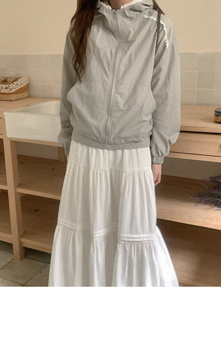 Lace hooded cardigan