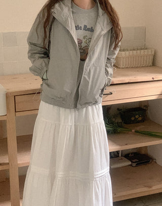 Lace hooded cardigan