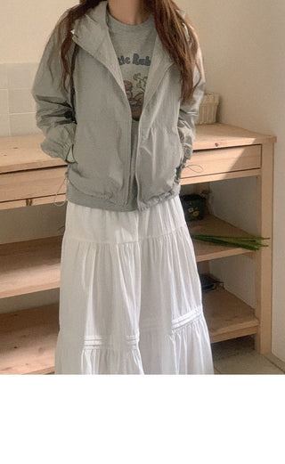 Lace hooded cardigan