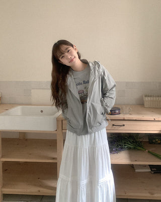 Lace hooded cardigan